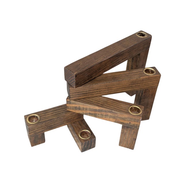 Mid Century Modern Wooden Articulating Candle Holder For Sale In Charlotte - Image 6 of 15