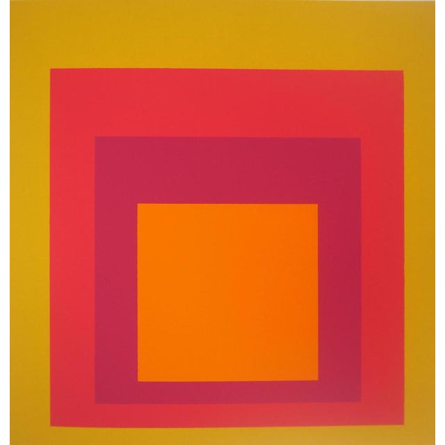 Josef albers (1888-1976) homage to the square: ri d-5 original color silkscreen print on vellum, 19 x 23 cm excellent...