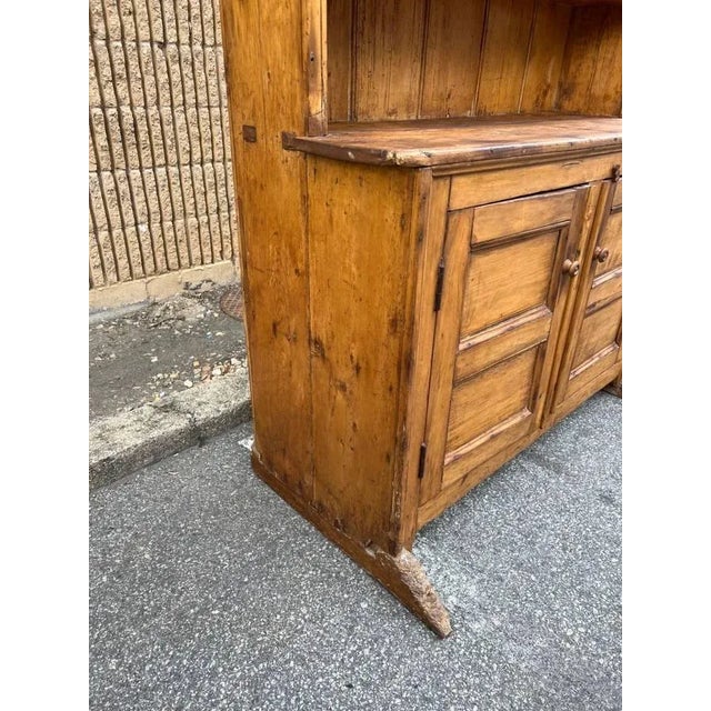 19th Century Antique Irish Yellow Pine Hutch Cabinet, Circa 1860s For Sale - Image 5 of 10