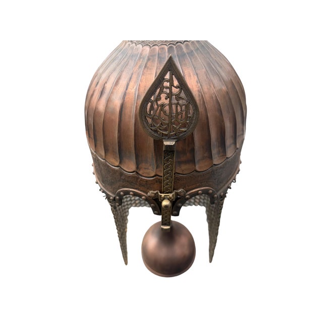 Talismanic Fluted Copper Seljuk Helmet For Sale - Image 13 of 13