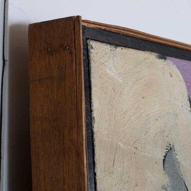 Textile Vintage Post-War Abstract Expressionist / Pop Art Oil on Canvas For Sale - Image 7 of 11