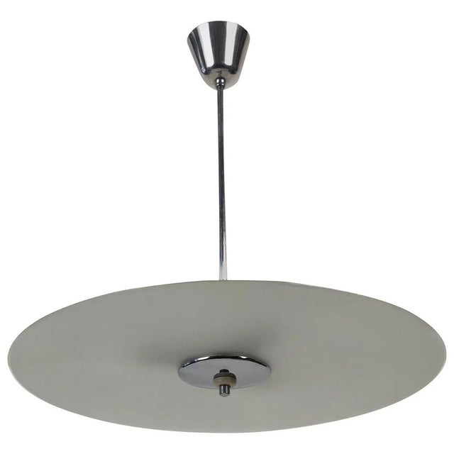 Czech Bauhaus Glass Plate Pendant Lamp, 1930s For Sale - Image 13 of 13