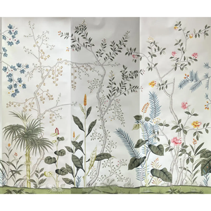 Chinoiserie Mural Hand Painted Wallpaper - 3 Panels
