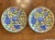 1970s Pair of Yellow & Blue Chinese Porcelain Plates, Set of Two For Sale - Image 9 of 9