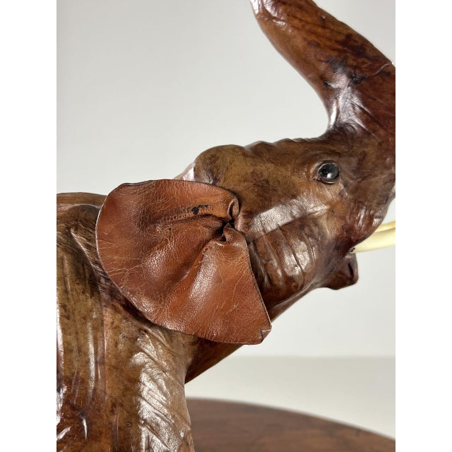 Vintage Leather Elephant Figure For Sale - Image 9 of 13