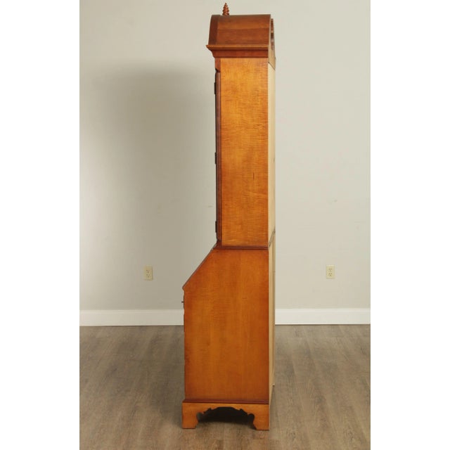 Brown 1990s Hickory Chair Chippendale Style Tiger Maple Secretory Desk For Sale - Image 8 of 13