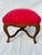 French Provincial 90's Vintage French Style Red Upholstery Footstool For Sale - Image 3 of 8