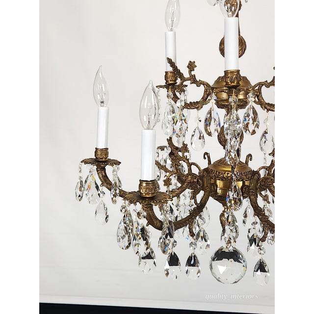 Antique Epic Glowing Glistening 9 Arm 9 Light Cut Lead Glass Crystal Chandelier For Sale - Image 17 of 18