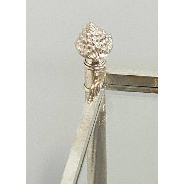 Metal French Low Side or End Tables of Silvered Metal and Glass 'Individually Priced' For Sale - Image 7 of 13