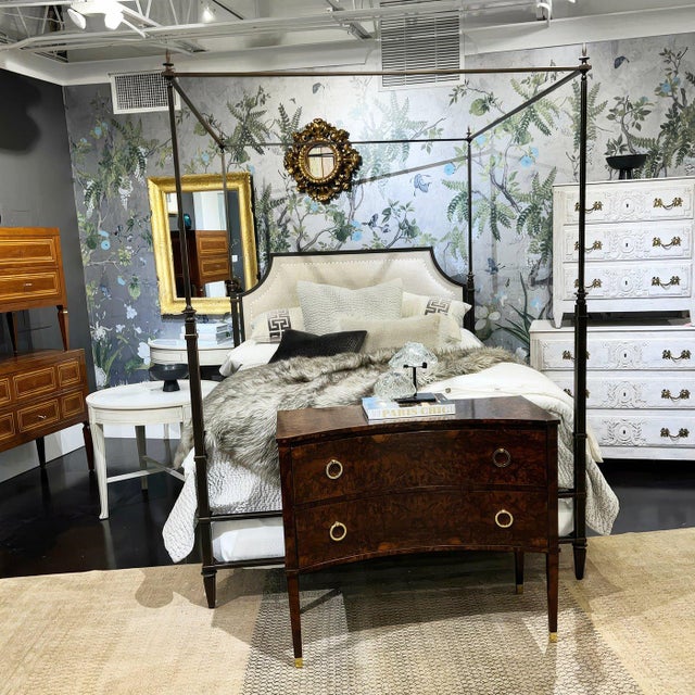 French Metal Canopy Bed, Queen For Sale - Image 9 of 9