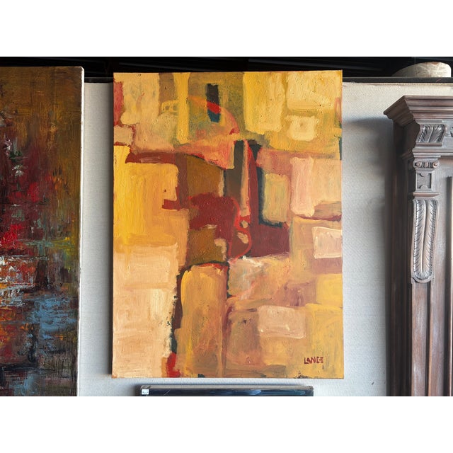 Mid-Century Abstract Painting. Offered is a lovely mid-century abstract cubist oil painting. This lovely painting is...