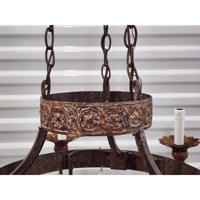 Niermann Weeks Iron & Crystal Chandelier For Sale In New York - Image 6 of 17