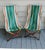 Green Mid Century Wood Folding Deck Beach Chairs Original Vinyl Sling - Pair For Sale - Image 8 of 8