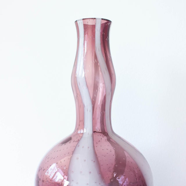 Purple Purple and White Glass Vase from Marinha Grande, 1960s For Sale - Image 8 of 11