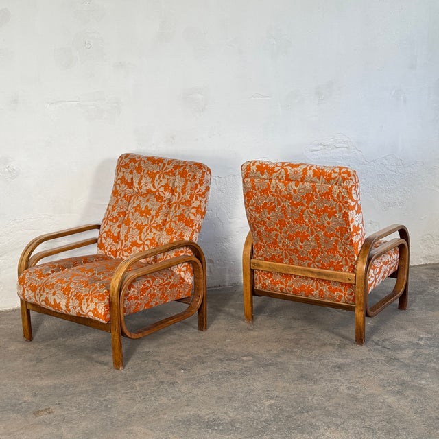 This pair of armchairs was manufactured in the 1960s by the debreceni hajlított bútorgyár in hungary. While produced in...