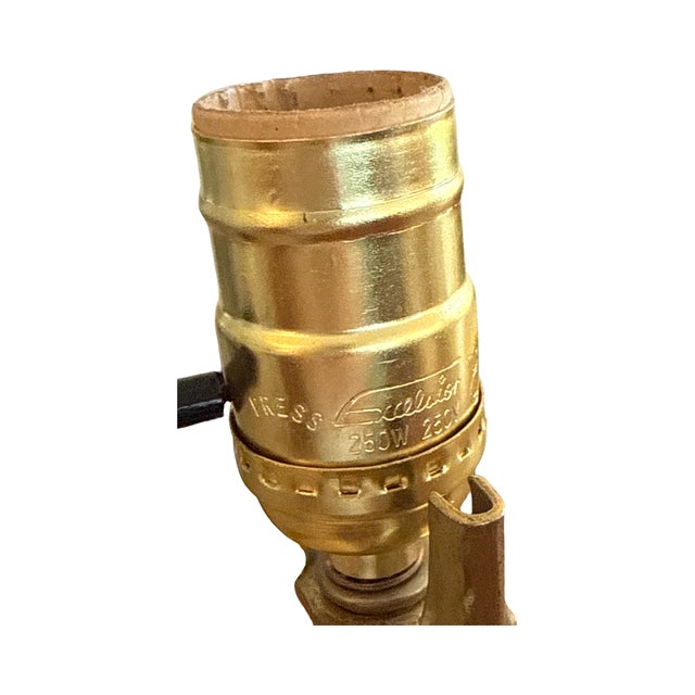 Late 20th Century Vintage Neoclassical Stoneware Urn Lamp With Cast Metal Base and Handles For Sale - Image 5 of 9