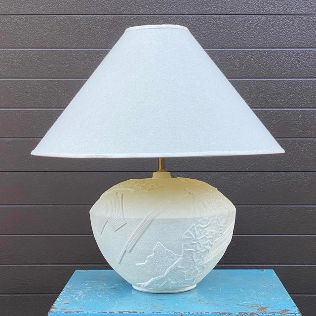 1980s Bon Art Postmodern Plaster Table Lamp For Sale - Image 12 of 13