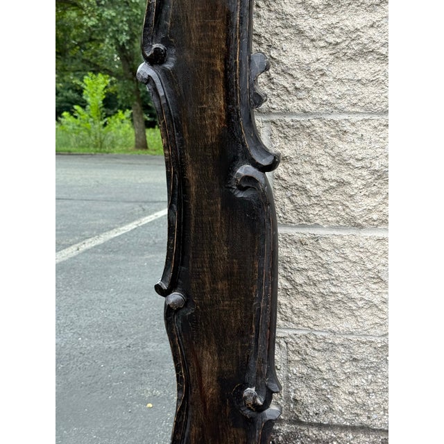 Wood Rustic French Rococo Oversized Wall Mirror For Sale - Image 7 of 10