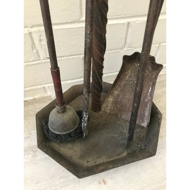 Metal Vintage French Fireplace Tools Set For Sale - Image 7 of 8