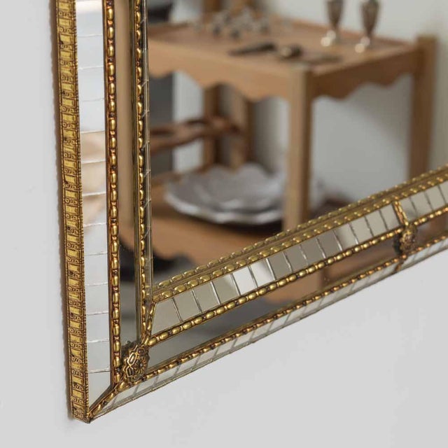 1960s French Brass Beaded Mirror For Sale - Image 11 of 14