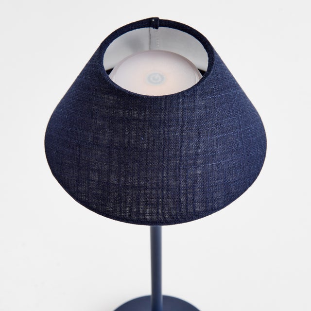 Kenneth Ludwig Chicago Alluna Cordless Led Lamp 14" - Navy For Sale - Image 4 of 9
