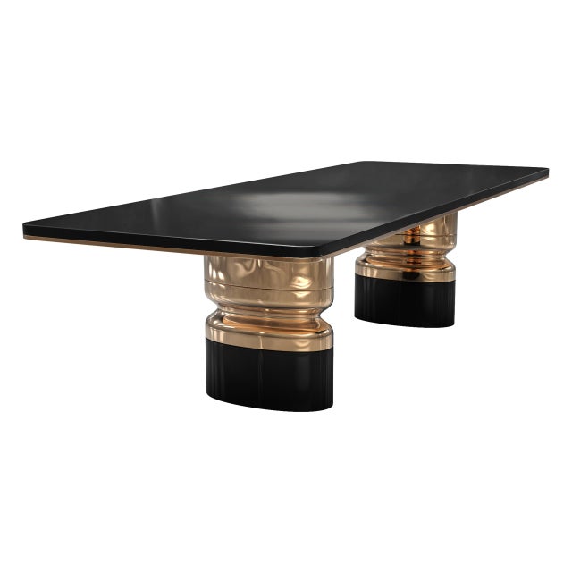 "Aurora" Dining Table With Bronze and Stainless Steel, Handmade Bizimyer Furniture. Unmatched. Unrivalled. Designed by...