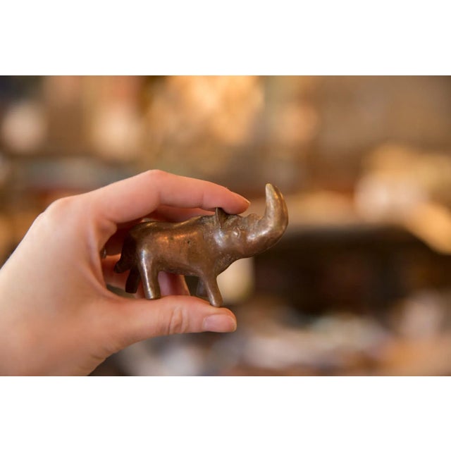Vintage African Medium Copper Rhino For Sale In New York - Image 6 of 7