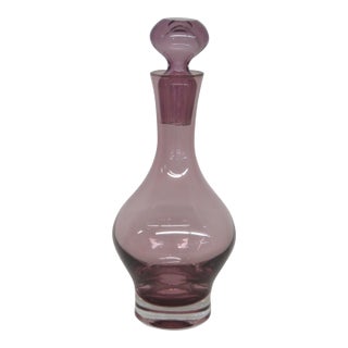Canisbay Purple Decanter Caithness Glass 1970s Vintage Hand Blown Bottle 4727b For Sale