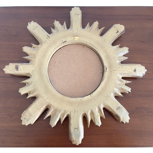 Sunburst Mirror in Gilded Wood, 1980s For Sale - Image 6 of 7