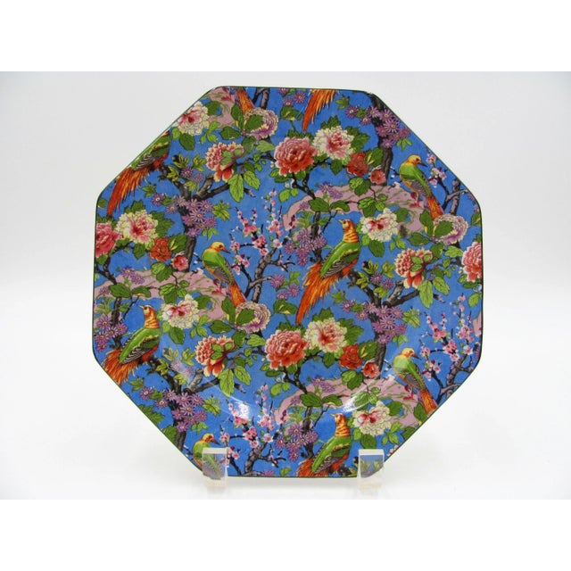 An exquisite and captivating antique set of six octagonal luncheon plates in a hard to find pattern and size One 1/4"...