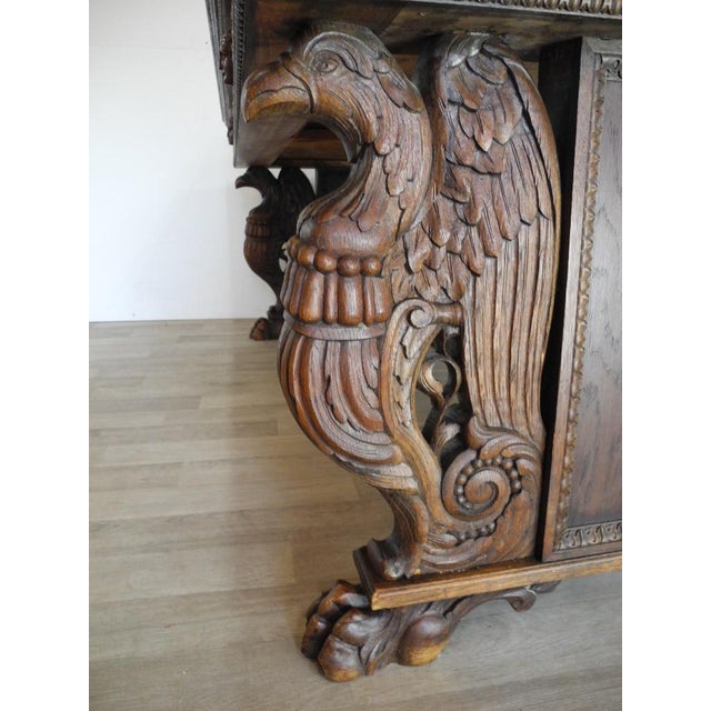 Vintage Art Deco Eagle Ornate Desk, 1920s For Sale - Image 3 of 18