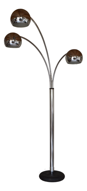 3-Armed Floor Lamp in Chromed Steel by Goffredo Reggiani, 1970s
