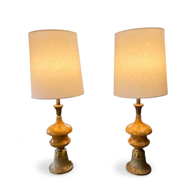 1950s Vintage Mid Century Modern Rembrandt Table Lamps - Pair For Sale - Image 5 of 12