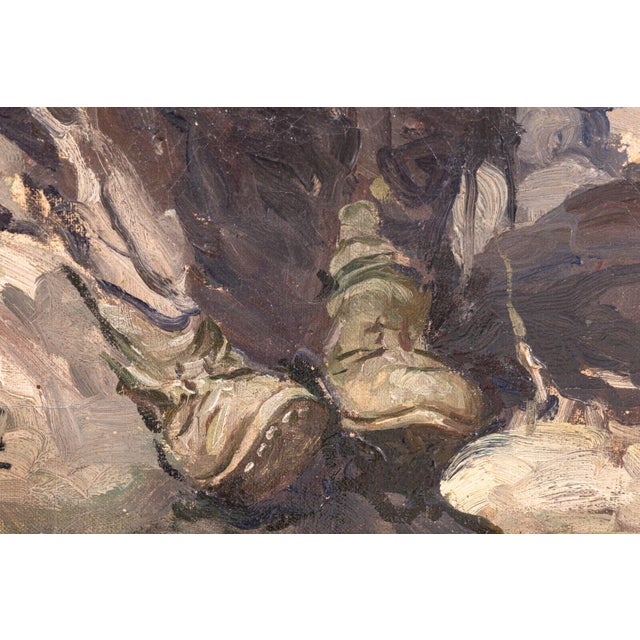 Brown Frank Earle Schoonover The Four Witch Men Signed Illustrative Oil Painting 1924 For Sale - Image 8 of 12