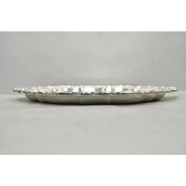 Mid 20th Century International Silver "Countess" Silver Plated Small Bar Tray Serving Platter For Sale - Image 9 of 12