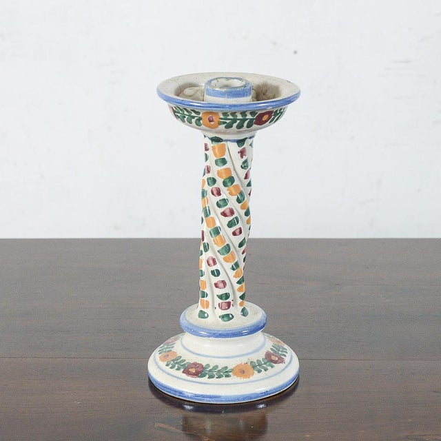 Majolica Ceramic Castle Candleholder For Sale - Image 6 of 6