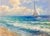 Wood Coastal Sailboat Seascape Clouds — Original Oil Painting by Matt Thomas For Sale - Image 7 of 7
