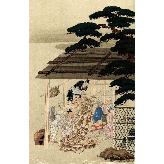 Sculptor at work is an original artwork realized in the Early 20th Century after Takakane Fujiwara. Sheet dimensions: 30 x...