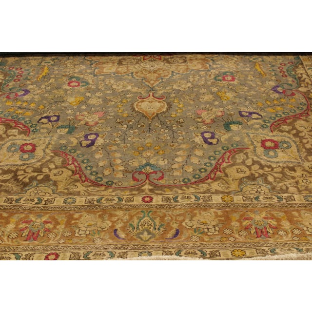 Shabby Chic 1980s Shabby Chic Vintage Distressed Gray/Brown Wool Rug - 9'9 X 12'10 For Sale - Image 3 of 8