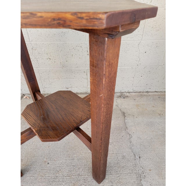 Mission / Arts & Crafts L&jg Stickley Oak Clip-Corner Lamp Table Circa. 1910. For Sale - Image 12 of 14