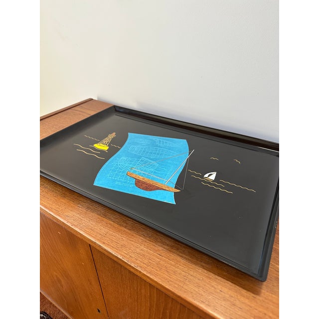 Vintage Nautical Serving Tray by Couroc For Sale - Image 12 of 13