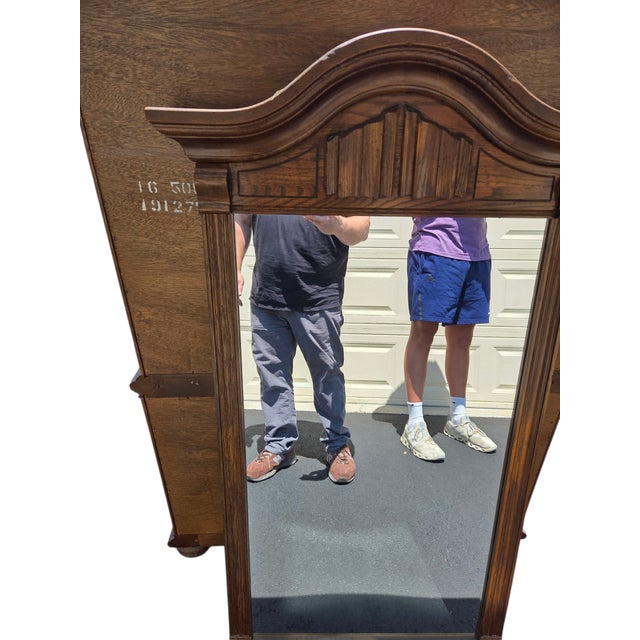 1980s Ethan Allan Console Wall Mirror Charter Oak Jacobean Gothic For Sale In Philadelphia - Image 6 of 10