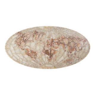 1960s Italian Tessellated Stone "Map of the World" Art Sculpture in Agate, Marble, and Quartz For Sale