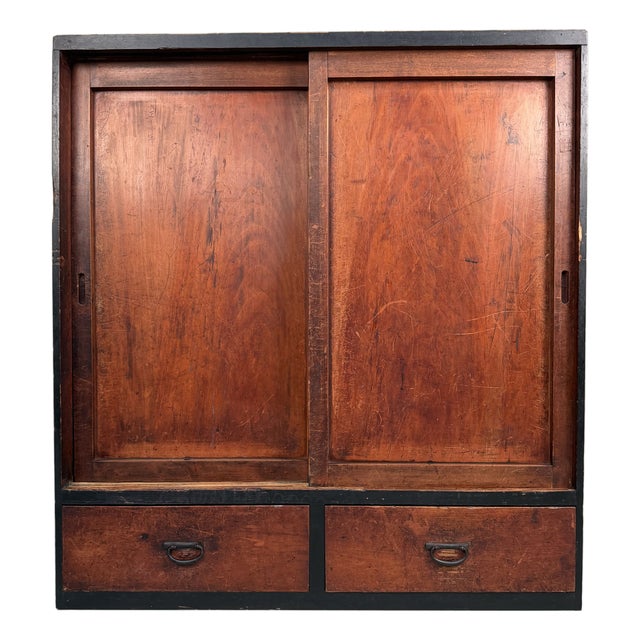 Japanese Tansu Cabinet with Sliding Doors, 1890s For Sale