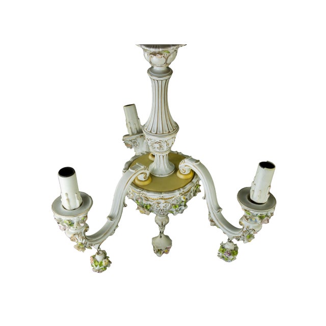 Vintage Chandelier from Capodimonte, Italy, 1950s For Sale - Image 4 of 8