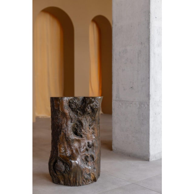 Sculptural wooden table from Italy Unique interior accent Dimensions: 64 cm - height 41 cm - depth 31 cm - width