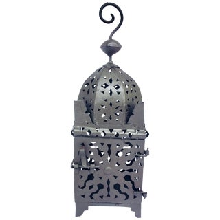 Moroccan Hurricane Metal Candle Lantern Indoor or Outdoor For Sale