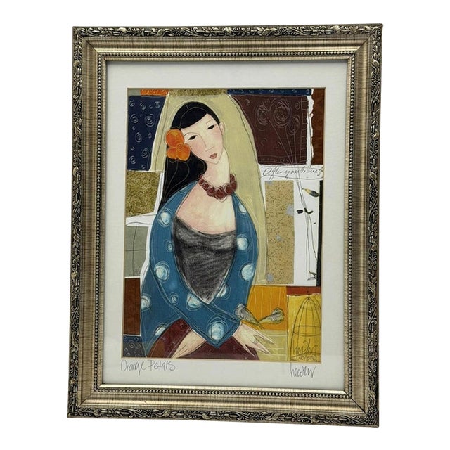 Orange Petals — Signed and Numbered Limited Edition Figurative Art Print, 40/500 For Sale