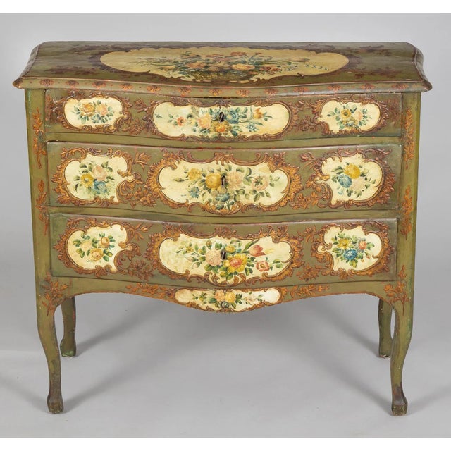 18th Century Italian Rococo Period Painted Commode For Sale - Image 11 of 11