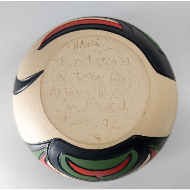 1990's Contemporary Native American Northwest Coast Indian Art Pottery Bowl by Stewart Jacobs For Sale - Image 9 of 10